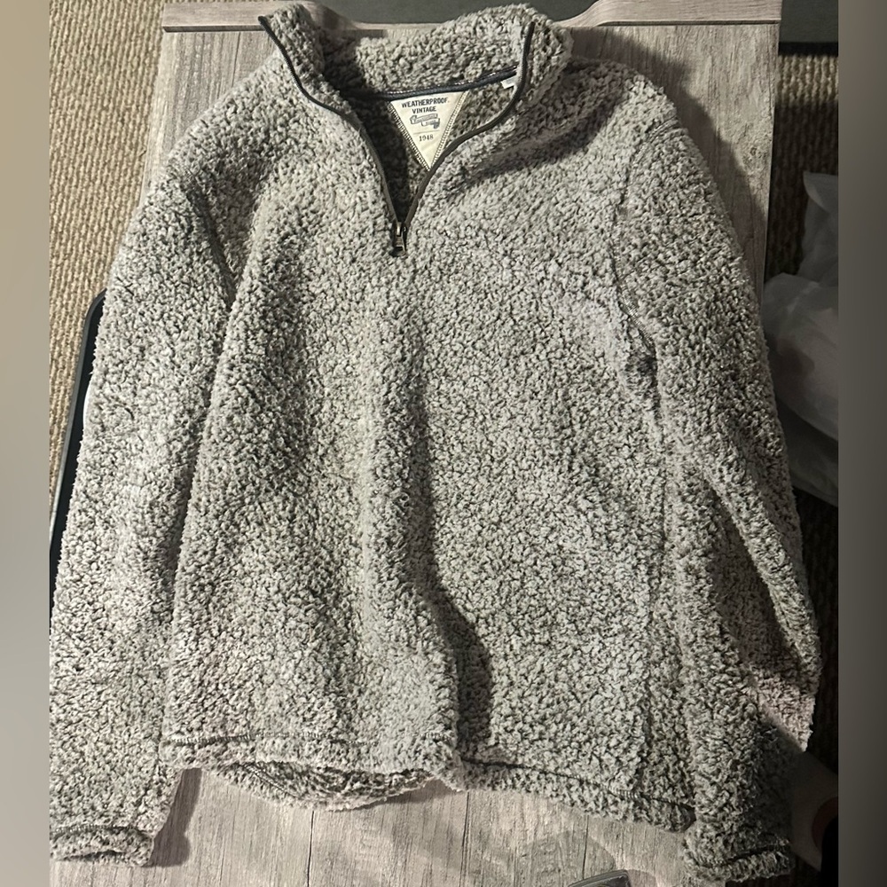 Weatherproof Vintage Gray Fuzzy Pullover Size Medium